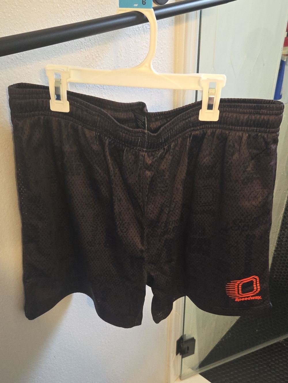 Speedway Black Men's Athletic Mesh Shorts